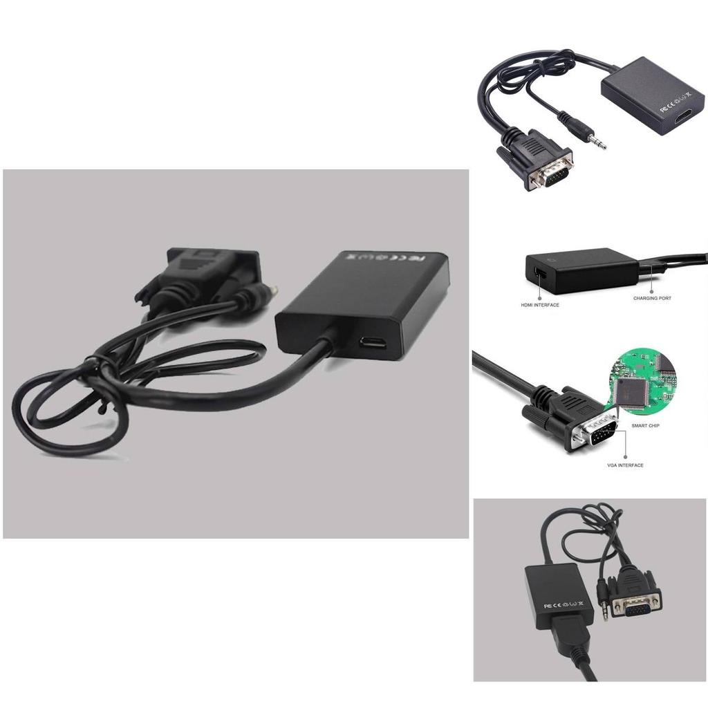 Vga To Hdmi Converter Cable Copper Core For Hdtv Monitor Pc Gaming Home Theater Setup