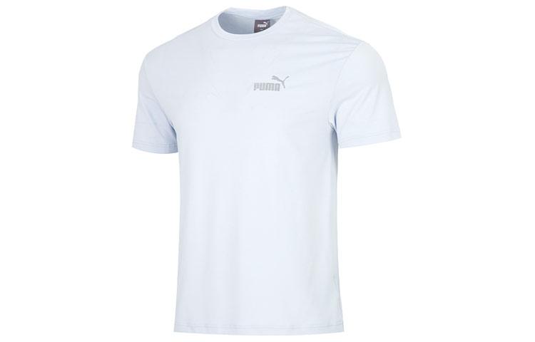 PUMA T Shirts Men s Light Blue Crew Neck Moderate Straight Fit 671936-21 M
