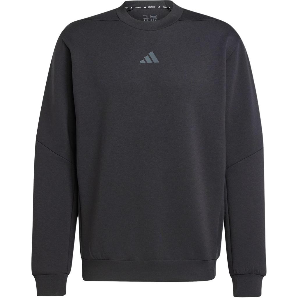 Adidas Aeroready Crew Sweatshirt Training Series Logo Round Neck Pullover Long Sleeve Men Sweatshirt Black JJ4642