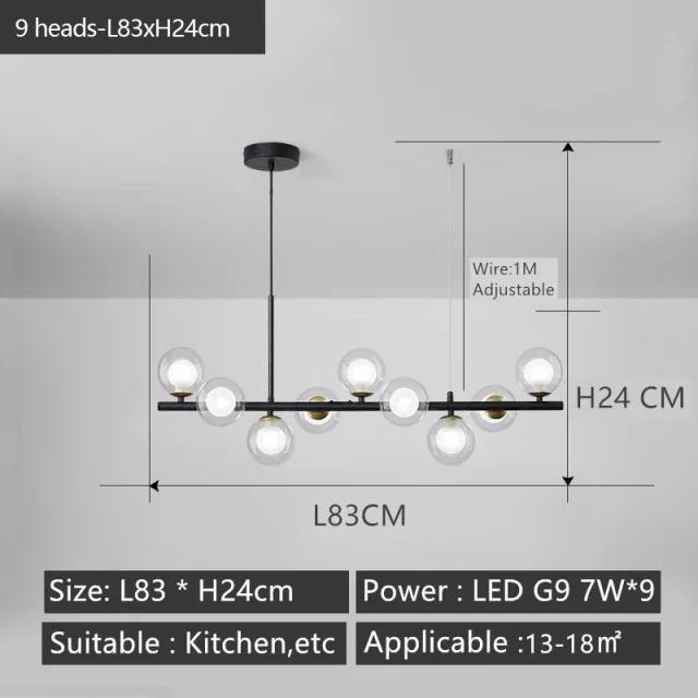Modern design restaurant chandelier Nordic light luxury glass ball pendant light bedroom home decoration lighting fixtures