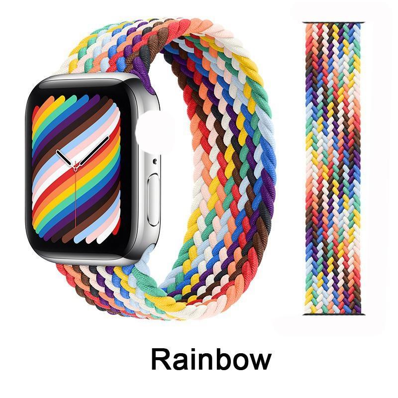 Elastic Braided Solo Loop Nylon Strap for Smart Watch Band Series 7 8 Ultra SE 6 49/45/41/44/40/38/42mm Series 3 4 Soft Nylon Breathable Belt Bracelet