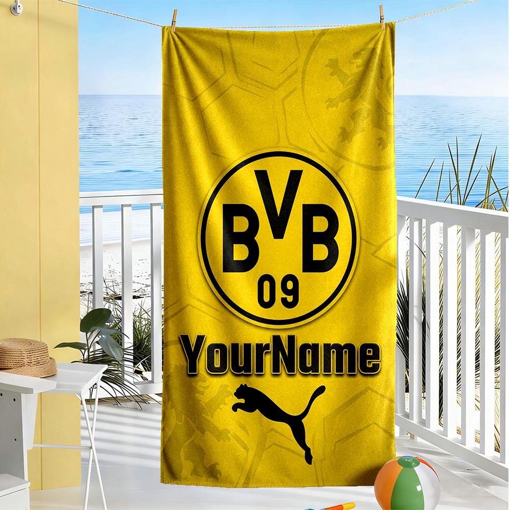 Borussia Dortmund Customize Your Name Beach Towel Soft Durable Quick-Dry