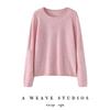 Pull en cachemire 100 % pur pour femme, coupe ample, ourlet roulé, col rond, manches longues, tricot pour l'automne et l'hiver