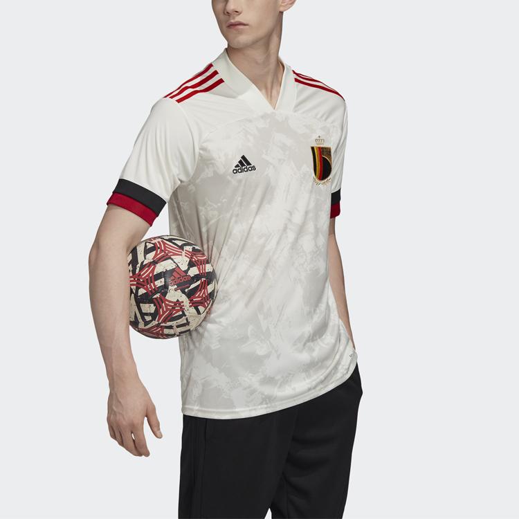Adidas Belgien Nationalmannschaft Auswärts Fan Edition Sport Kurzarm T-Shirt Herren Tops Weiß EJ8548