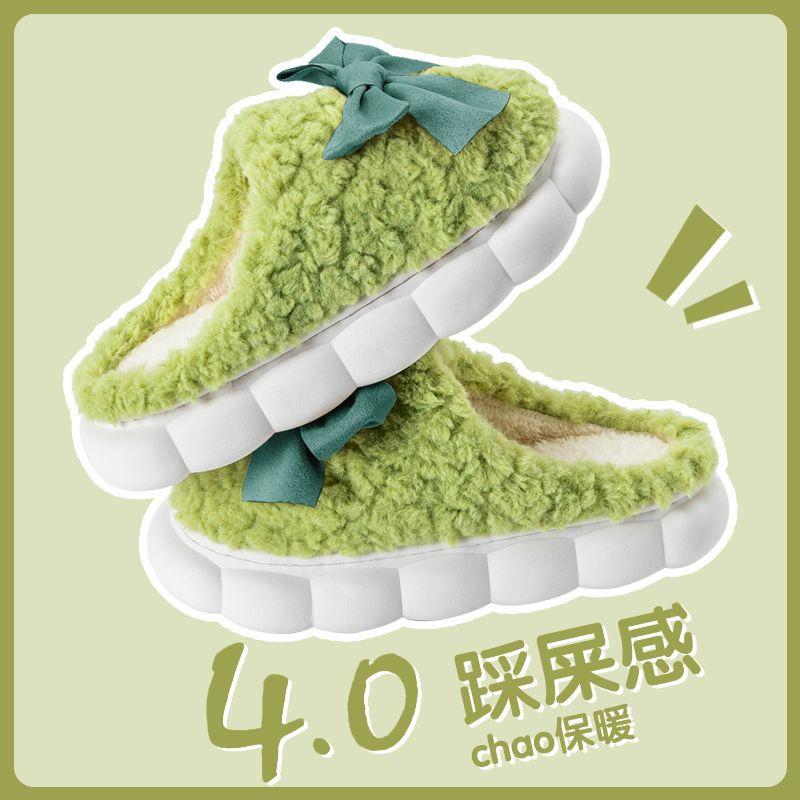 Cotton slippers women's winter cute 2025 new indoor home warm non-slip fluffy slippers men's autumn and winter