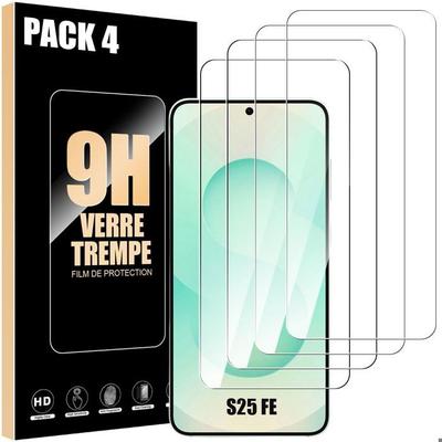 Tempered Glass Screen Protector - BOOLING - Compatible Samsung Galaxy S25 FE - 4 Pieces - 9H Hardness - Transparent