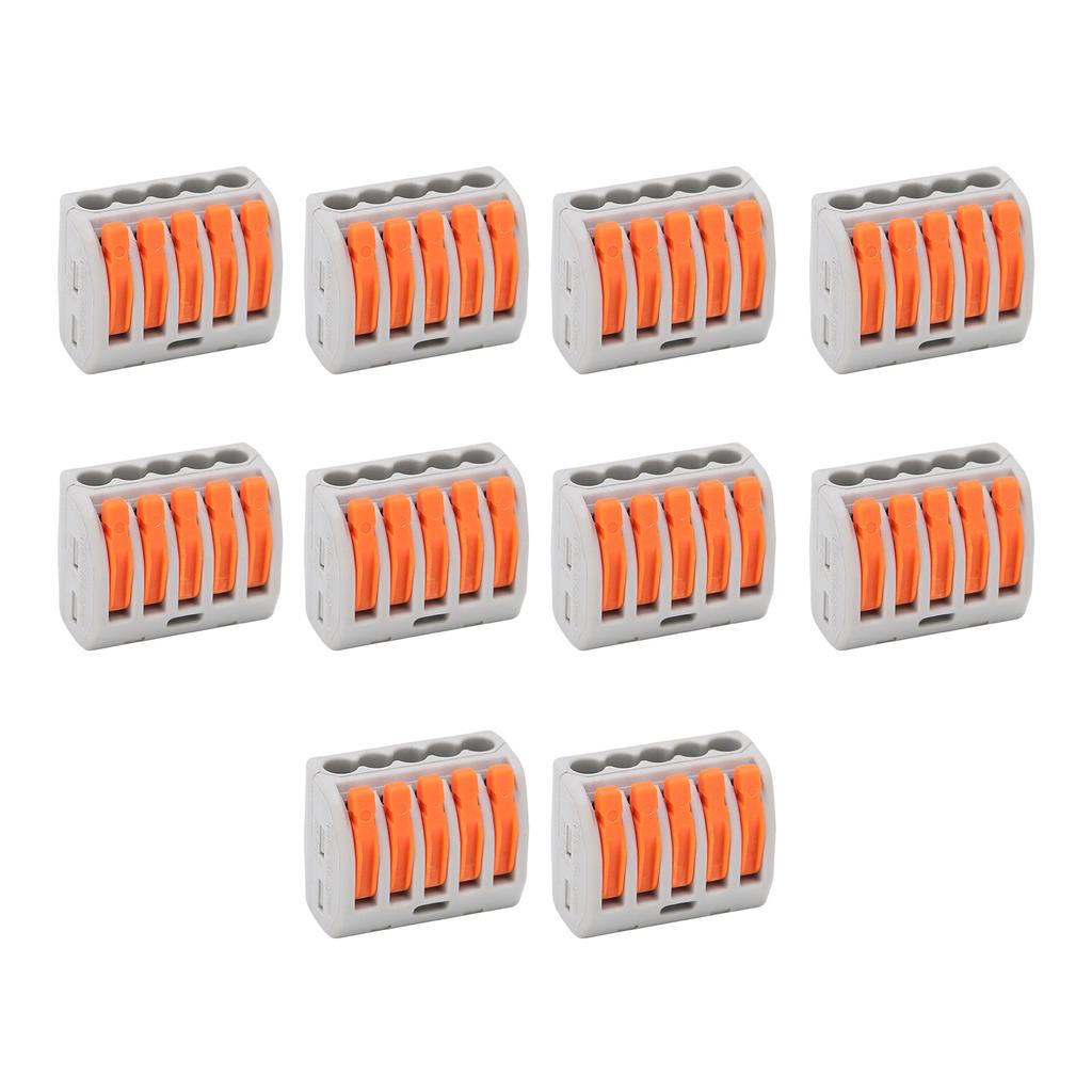 10Pcs Wire Block Clamp Terminal Quick Conductor Flexible Hard Cable Connector PCT215