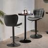 Bar Stool Set of 2, Modern PU Leather Counter Height Stools, Swivel Kitchen Barstool with Back and Footrest, Height Adjustable Armless Bar Chair,