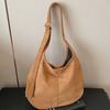 Cool Craftsman Korean Autumn and Winter Suede Bucket Bag Large Capacity Shoulder Underarm Tote Bag Retro Commuter Mother Bag Women
