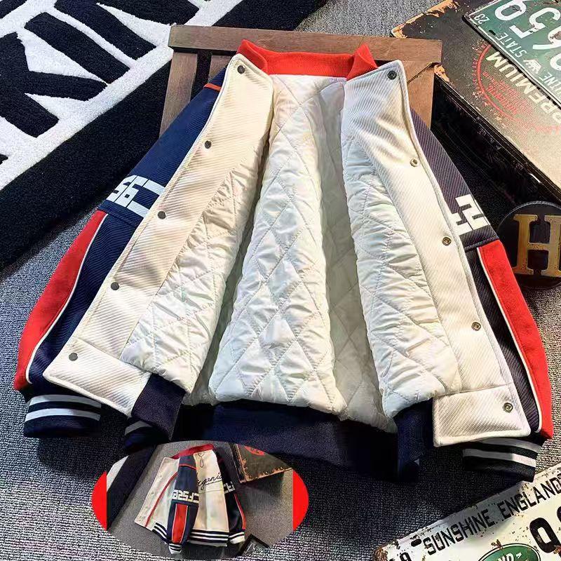 

Повседневная бейсбольная одежда для мальчиков 2025 года, детская мода, пальто в стиле пэчворк 160cm