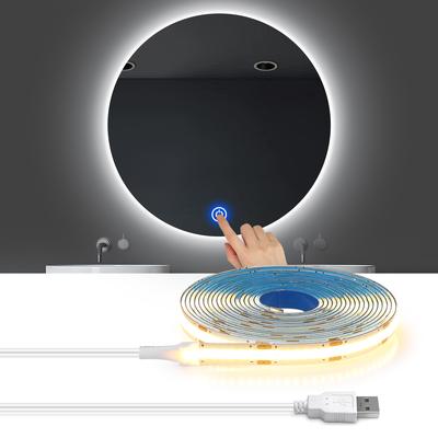 Make-up zrcadlo LED podsvícení podsvícení USB 5V COB pásek Toaletní světla Koupelnový toaletní stolek Dotykový senzor stmívatelné zrcadlové světlo