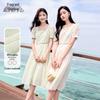 French Square Neck Cotton Puff Sleeve Dress