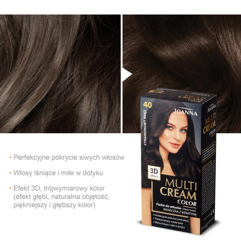 Joanna Professional Rich Cinnamon Brown Hair Color Cream #40 - 150ml Salon-Grade Formula