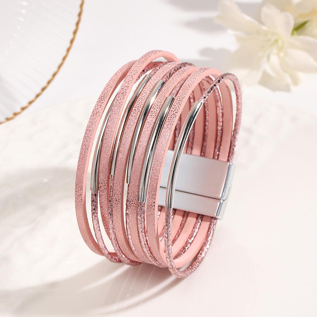 Bohemian Multilayer Leather Bracelet for Women Simple Wrap Bangles Party Jewelry Gifts
