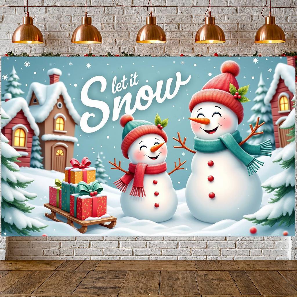 Winter Banner Winter Christmas Banner Snowman Banner Snowman Theme For Family Gathering Home Party Snow Day Party