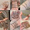 Light Luxury High-end Sense Slightly Inlaid Diamond Bracelet Women's Fashion Simple Titanium Steel Non-fading Bracelet Couple Versatile Jewelry