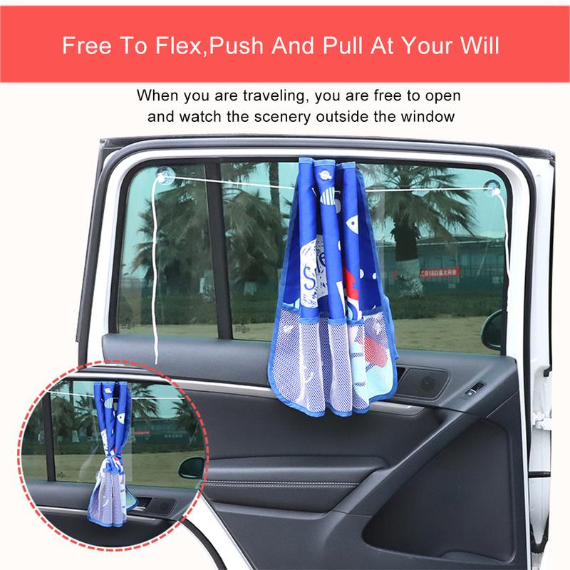 Car Sun Shade UV Protection For Kids Children Front Back Windshiel Curtain Side Window Adjustable Styling Auto Sunshade Summer