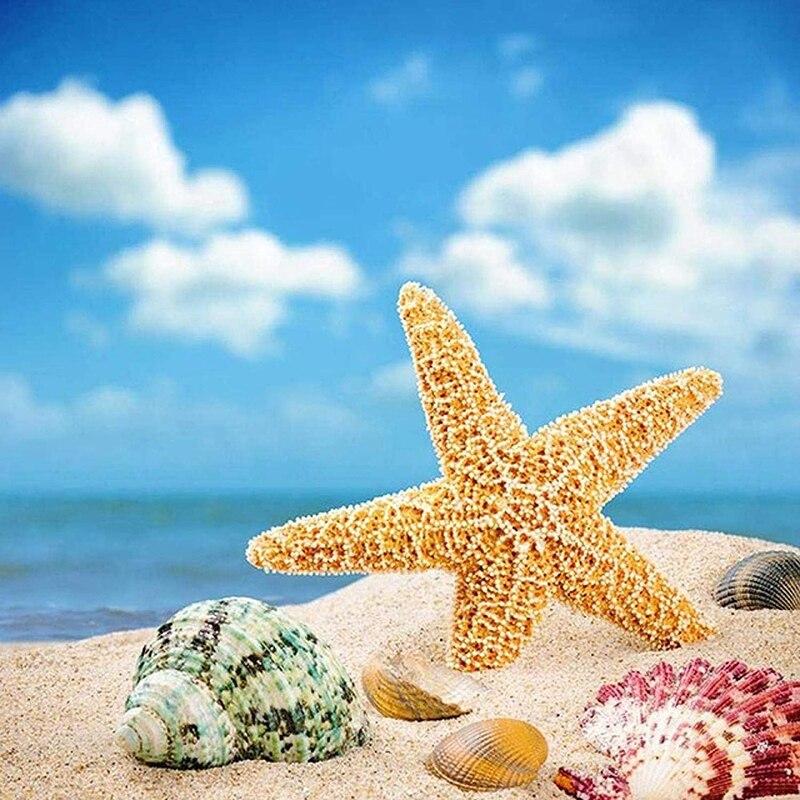5D DIY Diamantmålning Havsutsikt Diamantbroderi Strandlandskap Korsstygn Hel rund borr Heminredning Manuell present