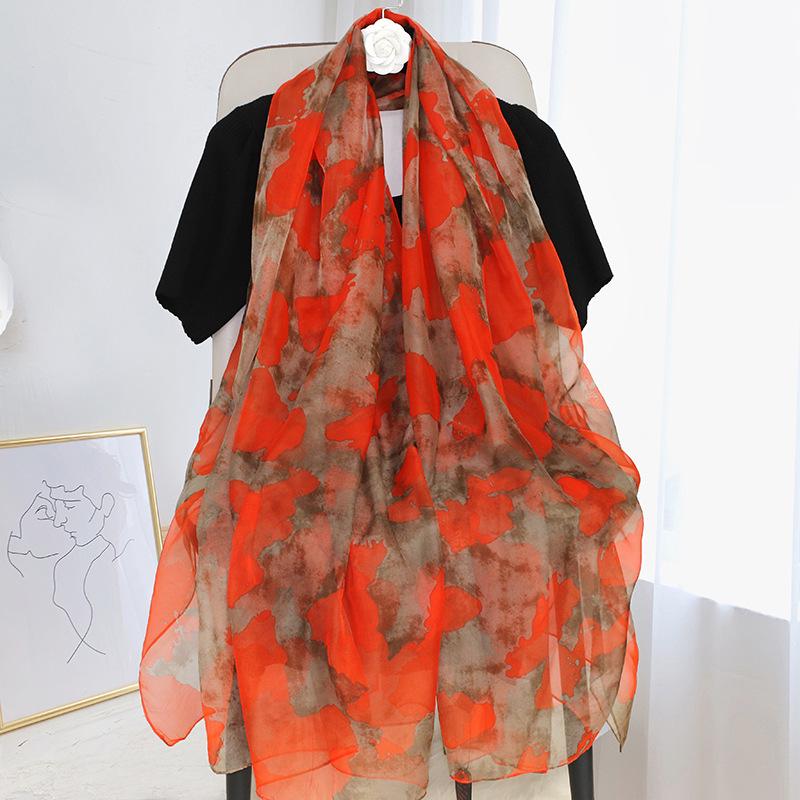 Spring Silk Sunscreen Scarf: Lightweight Women's Shawl for Outdoor Travel & Beach