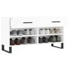 VidaXL Banc à Chaussures, Armoire à Chaussures avec 4 Étagères et Pieds, Meuble à Chaussures avec 2 Tiroirs Salon, Moderne, 829766