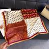Polka dot cashew print scarf imitation silk retro high-end sunscreen shawl neck square scarf scarf silk scarf headscarf