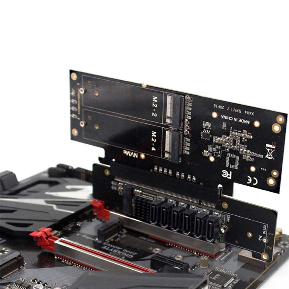 PCIE4.0 X16 To X8+x4+x4 Splitter Expansion Card 2X M.2 NVME SFF-8639 SSD Adapter