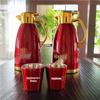 Red Stainless Steel Thermos Flask Set - Wedding Dowry Hot Water Bottles (Pair)