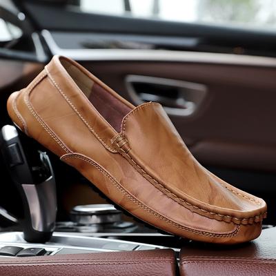 Herren Slipper Echtleder Freizeitschuhe für Herren Klassische Bootsschuhe Herrenschuhe Leichte Mokassins Übergröße 38-48