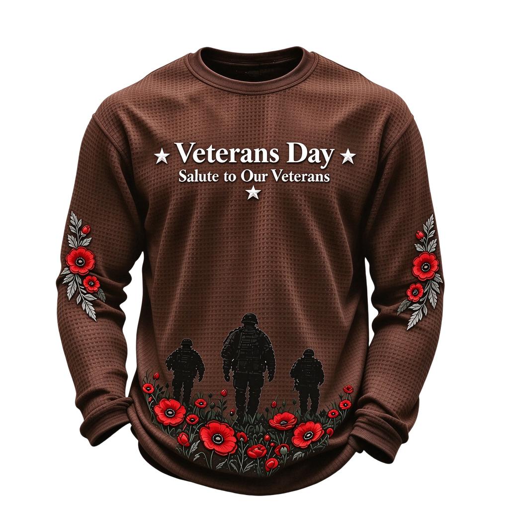Men's Knit Crewneck Long Sleeve Shirt for Casual or Everyday Wear