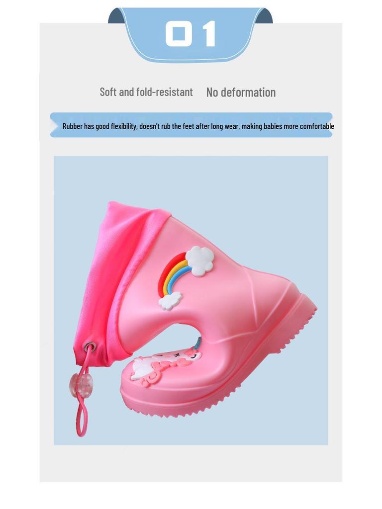 Cartoon Kids' Waterproof Non-Slip Rubber Rain Boots for Toddlers & Children
