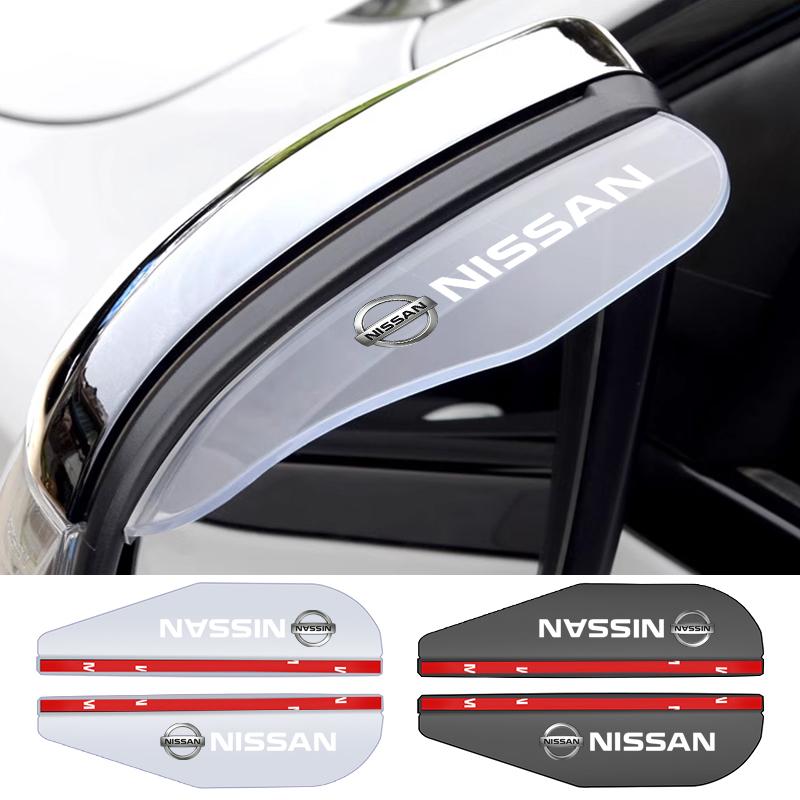 2 buc. Huse de protecție pentru oglinzi laterale spate auto, Huse tip sprânceană pentru ploaie, Autocolante pentru Nissan X J10 J11 Trail Tiida Juke Teana Pulsar Altima