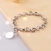 Round Brand Bracelet Simple Electroplated Platinum Versatile Women'S Silver Jewelry