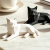 Cat Statues for Home Decor 3D Printed Geometric Figurine, Minimalist Desktop Sculpture Lovers, Polyhedron Art Crafts Office Nordic Style Small Animal