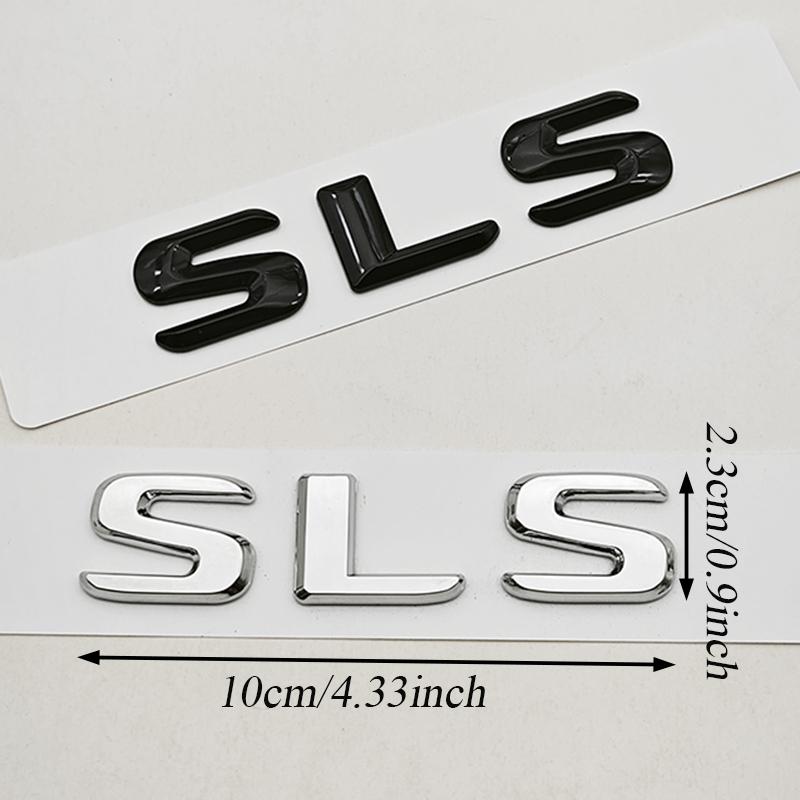 AATQ1 3D ABS Car Letters Logo SLS Badge Rear Trunk Emblem Decals For Mercedes Benz SLS C197 R197 Tail Marking Accessories