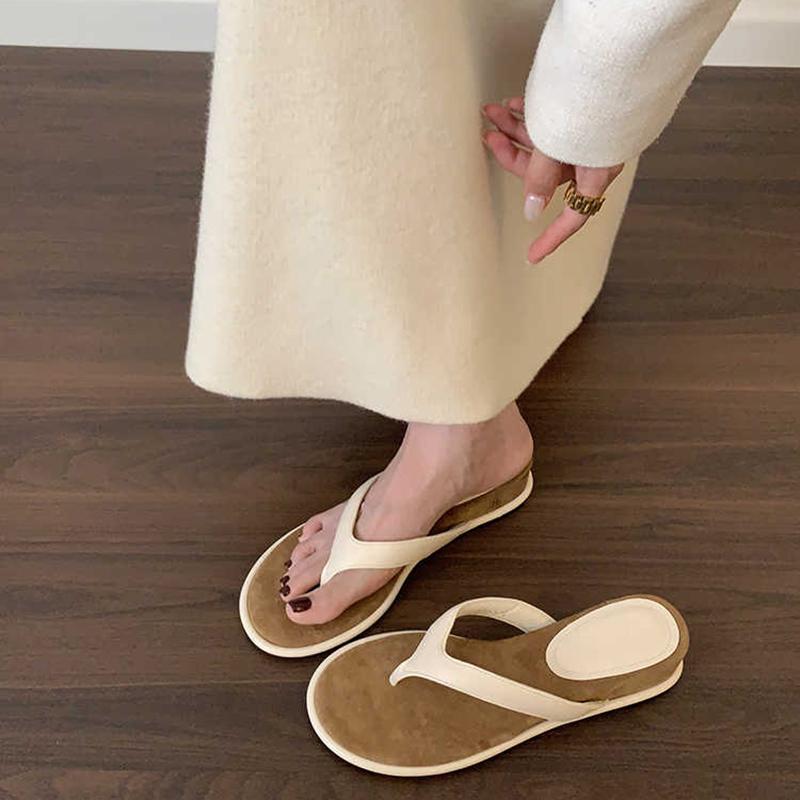 Bohemia Style Summer Women Wedges Heel Slippers Outdoor Clip Toe Slide Ladies Casual Beach Vacation Flip Flop