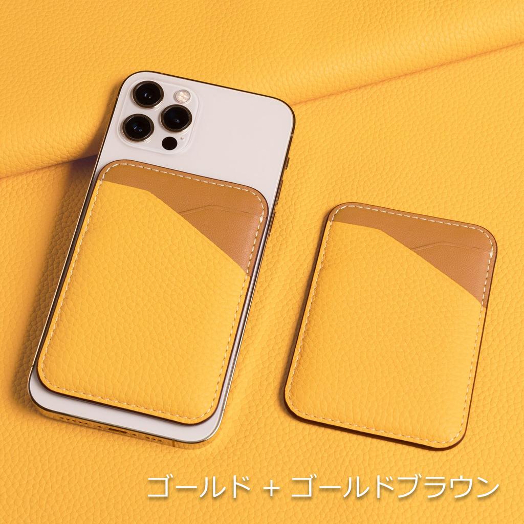 COGURE Cogure Card Case with Back Genuine Slim Micro Suction Compatible with Google Pro Gift Box COPCardH Gold Gold Brown Pocket, Leather, Design,