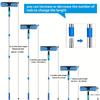 1pcs 2-in-1 High-Rise Window Cleaner Reusable Squeegee & Extendable Pole for Glass Scrubbing Stainless Steel Edge