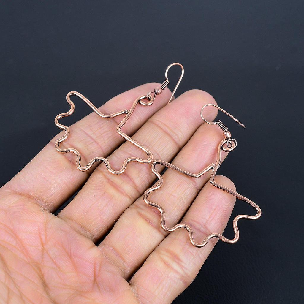 Designer Copper Earrings, Handmade Gemstone Earrings Jewelry, Gifts For Wife Brand New Earrings