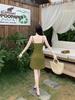 Summer 2026 Plus Size Retro Waist-Cinched Camisole Dress & Cardigan Set