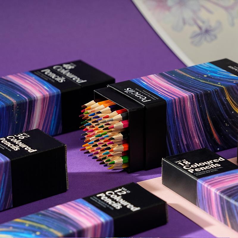 Oil-Based Colored Pencil Set: 12/18/24/36/48/72 Colors for Drawing Star Trails