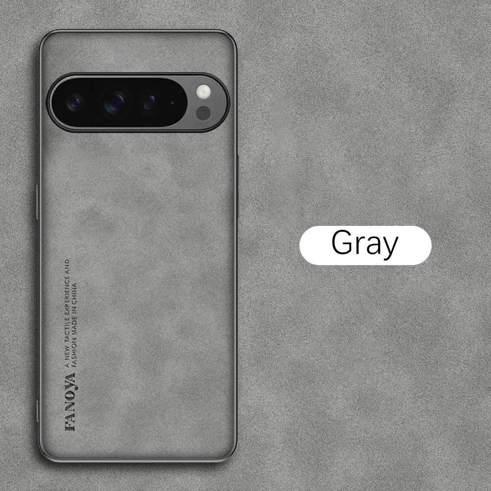 Sheepskin Leather Case for Google Pixel 9 Pro XL 8 8A 7 7A 6 6A Pro 4G 5G Soft Camera Protect Bumper Silicone Phone Cover