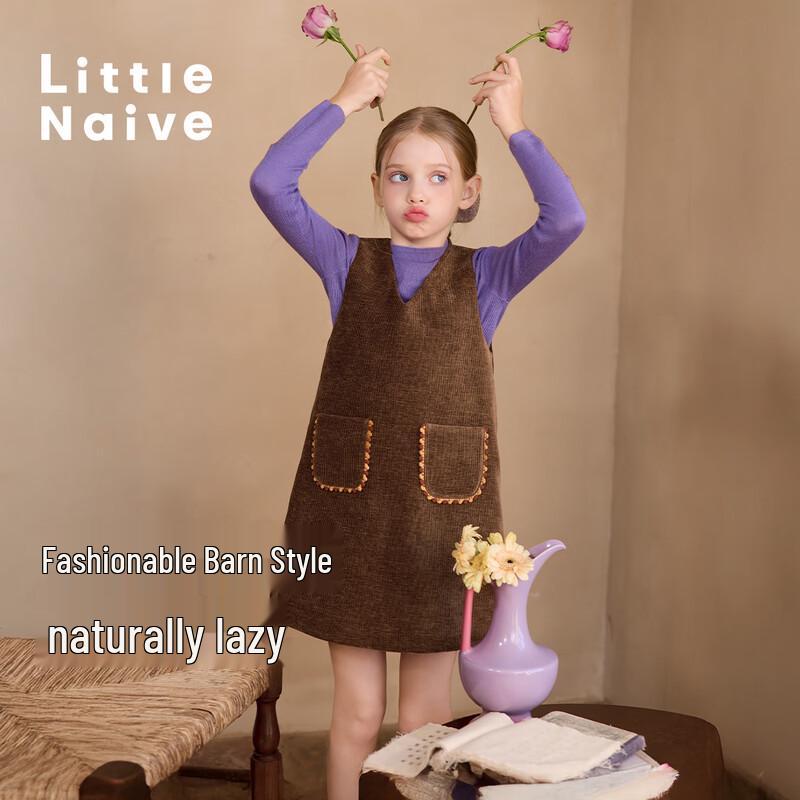 Little Naive Girls  Padded Corduroy Suspender Dress 150