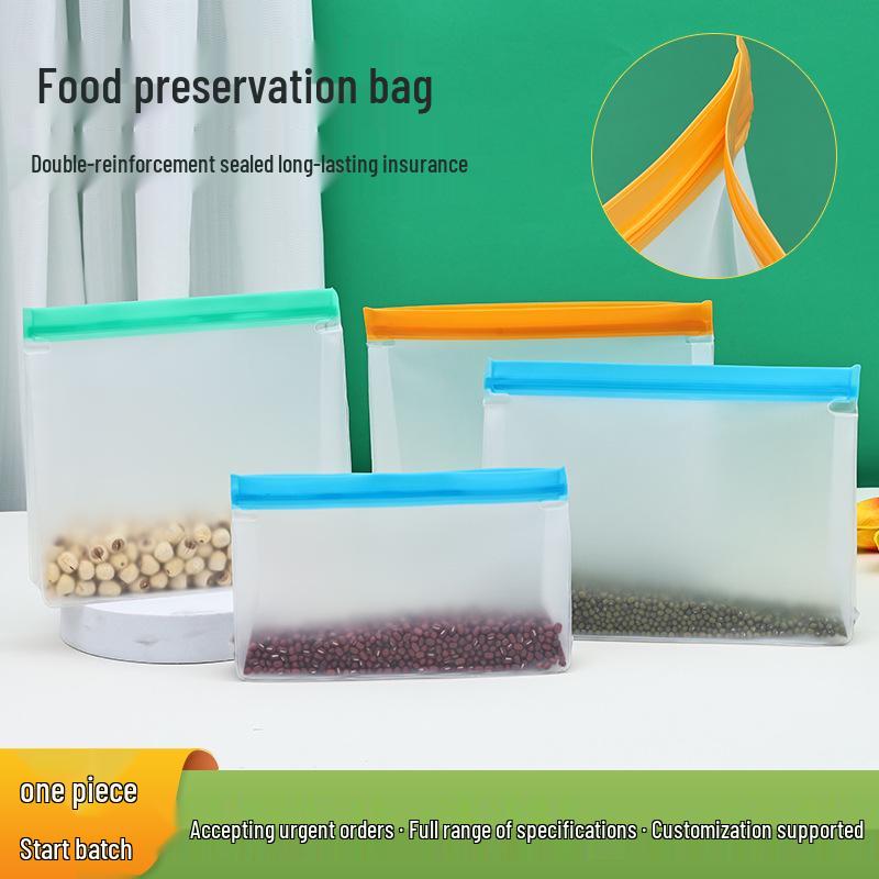 Frosted EVA Self-Sealing Snack & Fruit Storage Bag for Fridge Green 15.3*10.5*5.5