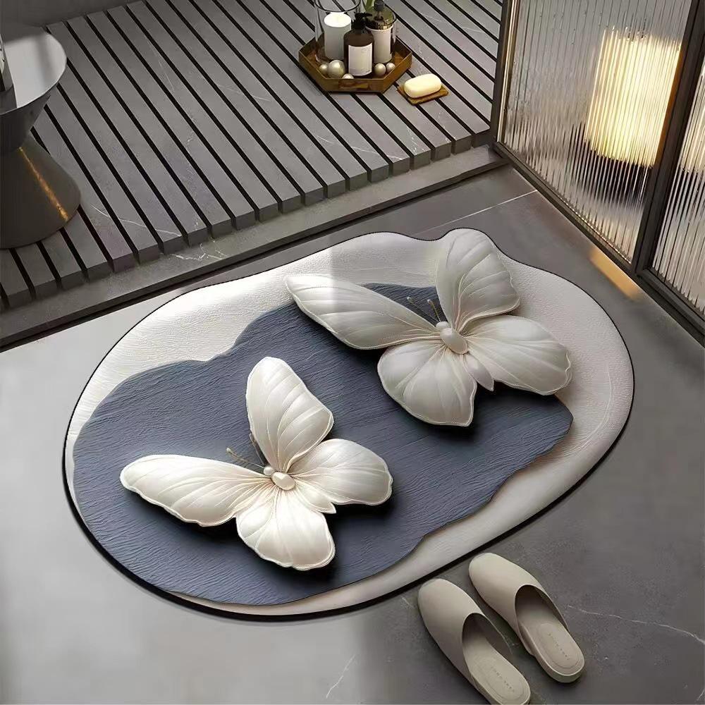 Irregular 3D Flower Diatom Mud Bathroom Anti-slip Absorbent Floor Mat