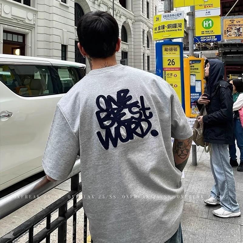 Short Sleeve T Summer T-shirt for Young Men and Women ins Trendy Street Style Loose Crew Neck Top with Trendy Print Versatile T T-shirt