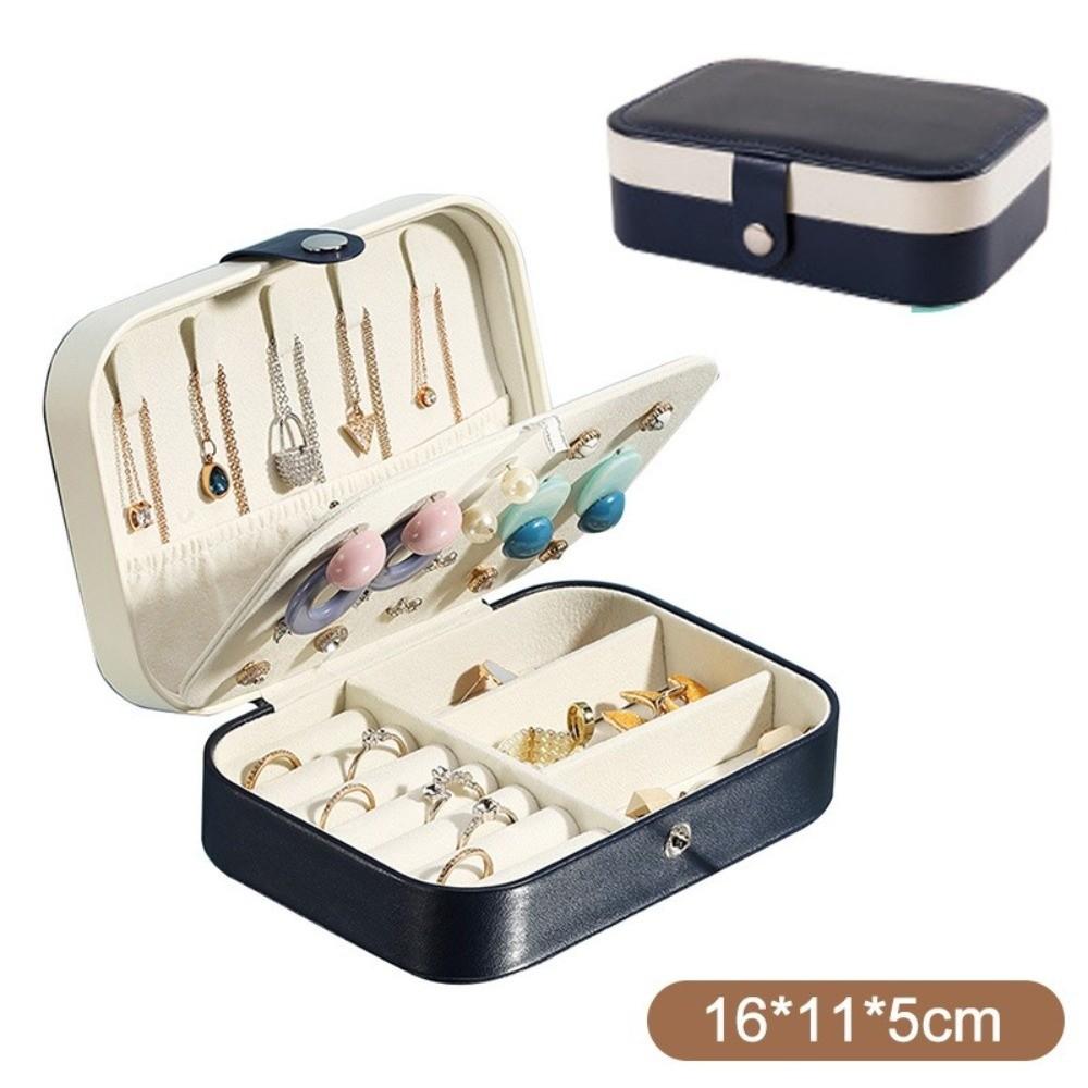 Multi-layer Earring Storage Case PU Leather Ornaments Storage Case Jewelry Box Women's Jewelry