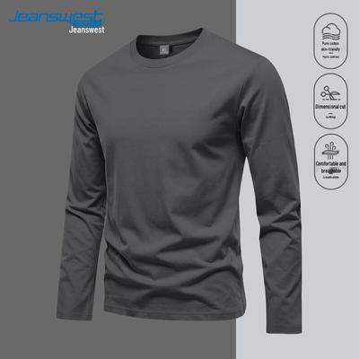 Jeanswest Men's Pure Cotton Long Sleeve Crew Neck T-Shirt