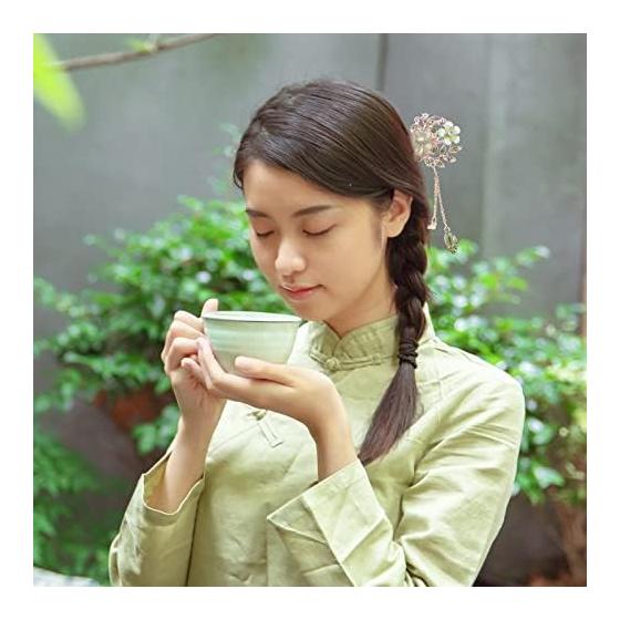 Elegant Cherry Blossom Hairpin Kanzashi Hair Accessory, Handmade Traditional Japanese Style Hair Stick for Formal Events, Parties, Graduations,