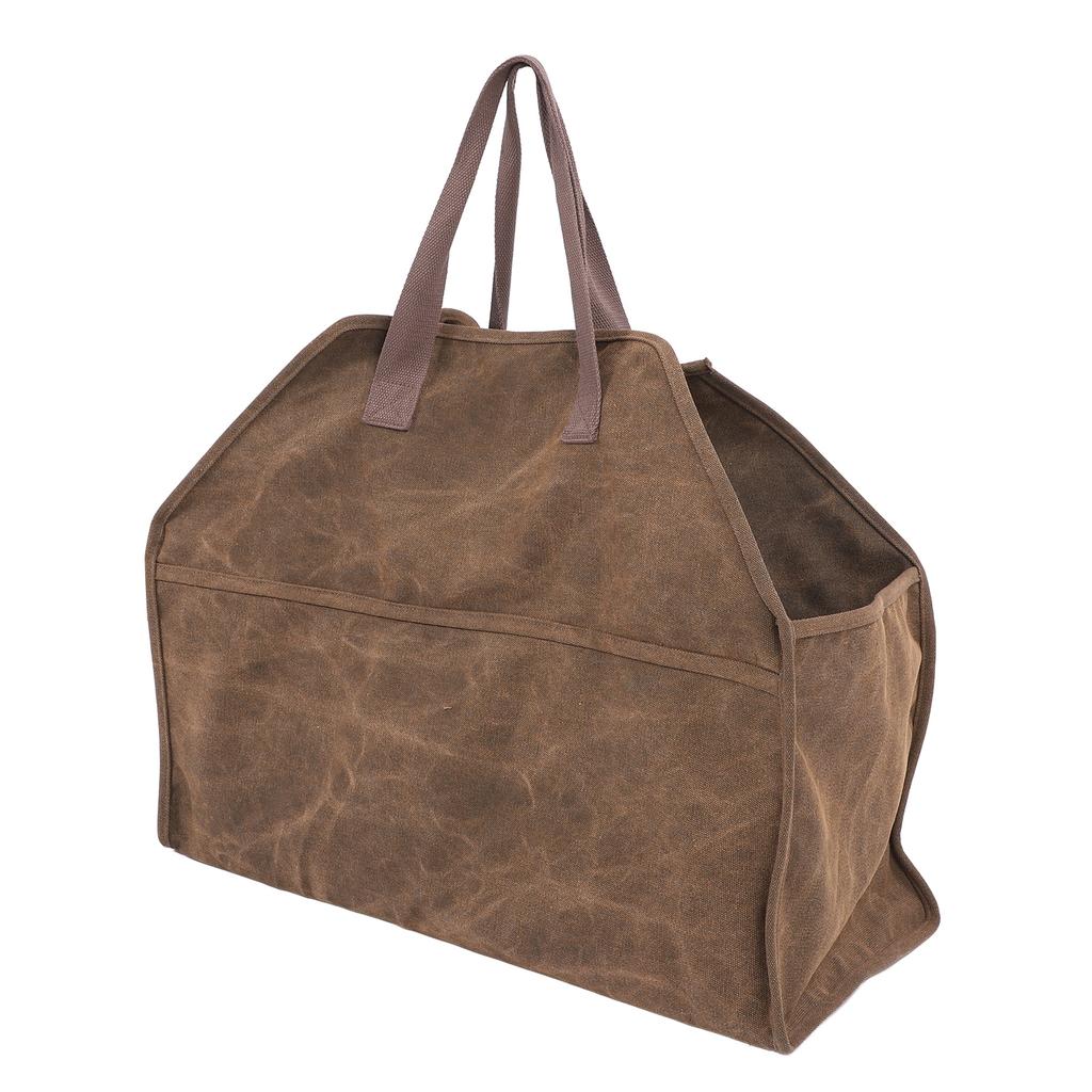 Heavy Duty Canvas Firewood Bag Large Firewood Holder Shopping Bag Fireplace Wood Stove Accessories