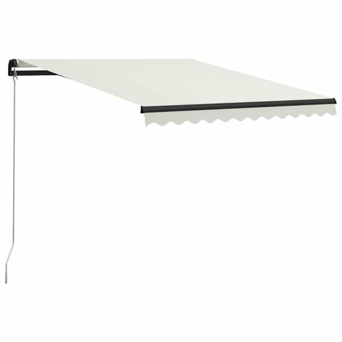 VidaXL Auvent manuel rétractable avec LED 300x250 cm Crème 3055221